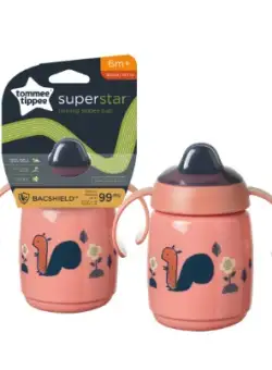 Cana Tommee Tippee Sippee cu protectie Bacshield si capac 300 ml Roz 1 buc