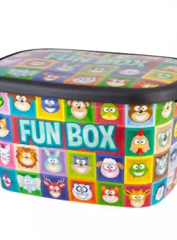Cutie depozitare pentru copii 50 litri Fun Box multicolor cu animalute