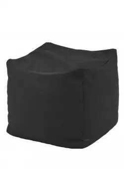 Fotoliu mic taburet cub xl panama black pretabil si la exterior umplut cu perle polistiren