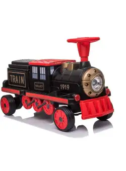 Locomotiva de tren electric pentru copii + un vagon fara motor negru