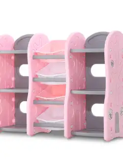Organizator Nichiduta Tree Pink pentru jucarii cu 4 cutii si rafturi