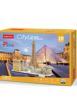 Puzzle 3d Cubic Fun City Line Paris 114 piese