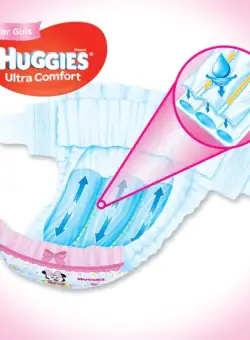 Scutece Huggies Ultra Confort Mega Pack 4+ Girl 10-16 Kg 60 buc