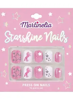 Set 10 unghii false Starshine Nails, cu adeziv Press-On, pentru fetite, Martinelia