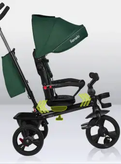 Tricicleta Lionelo Haari scaun reversibil rotire 360 grade pliabila verde