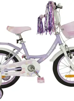 Bicicleta 16 inch cu roti ajutatoare si cosulet Makani Breeze Purple