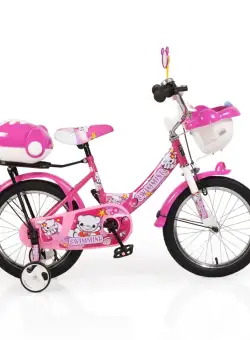 Bicicleta pentru copii cu roti ajutatoare Swimming Pink 16 inch