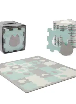 Covoras de joaca Kinderkraft Luno shapes puzzle 3D din spuma mint