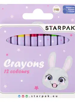 Creioane colorate cerate, Starpak, Rabbit, 12 buc