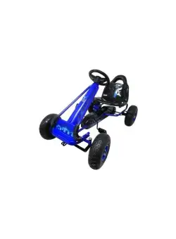 Kart cu pedale Gokart 3-6 ani roti pneumatice din cauciuc frana de mana G3 R-Sport albastru
