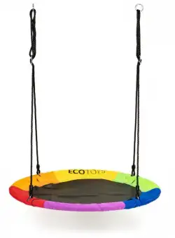 Leagan pentru copii rotund tip cuib de barza suspendat 100 cm Ecotoys MIR6001 multicolor