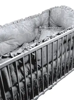 Lenjerie de pat cu aparatori super groase 120x60 cm Lux din Jackard gri