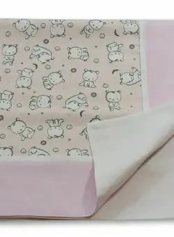 Paturica Baby Bear roz KidsDecor cu spate finet 80x80 cm