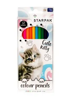 Set 12 creioane colorate Starpak Kittie Cuties