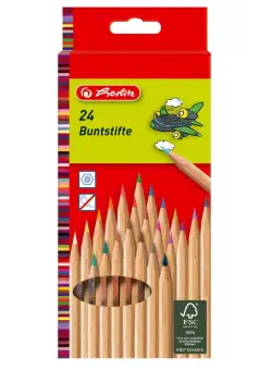 Set 24 creioane color natur hexagonale, Herlitz